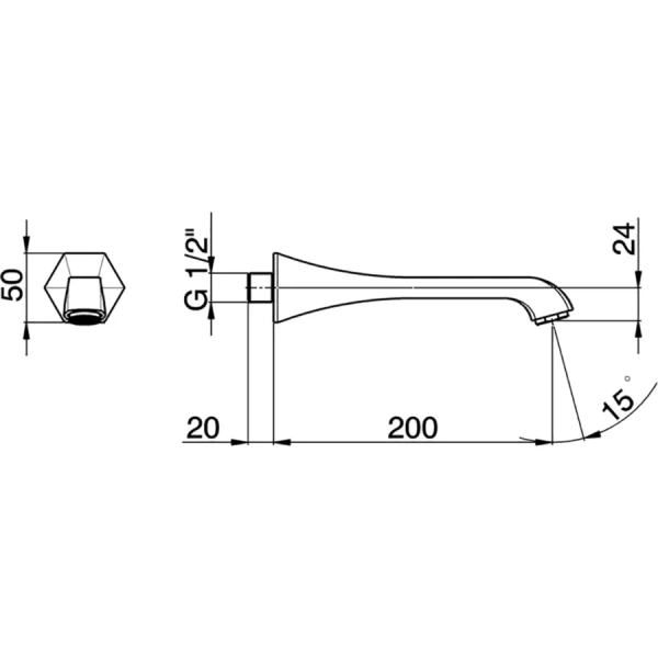 Излив для ванны Cisal Cherie CE0002402 настенный - фото 2
