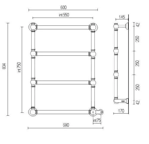 Полотенцесушитель электрический Margaroli Armonia золото - фото 2