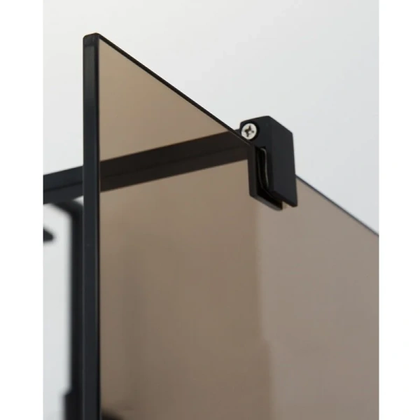 Душевая перегородка Cezares Liberta 80 см стекло бронза, профиль черный, 80 см - фото 4