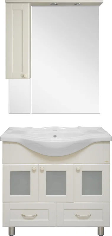 Зеркальный шкаф с подсветкой Misty Латте 85 см бежевый, левый, нет в наличии - фото 2