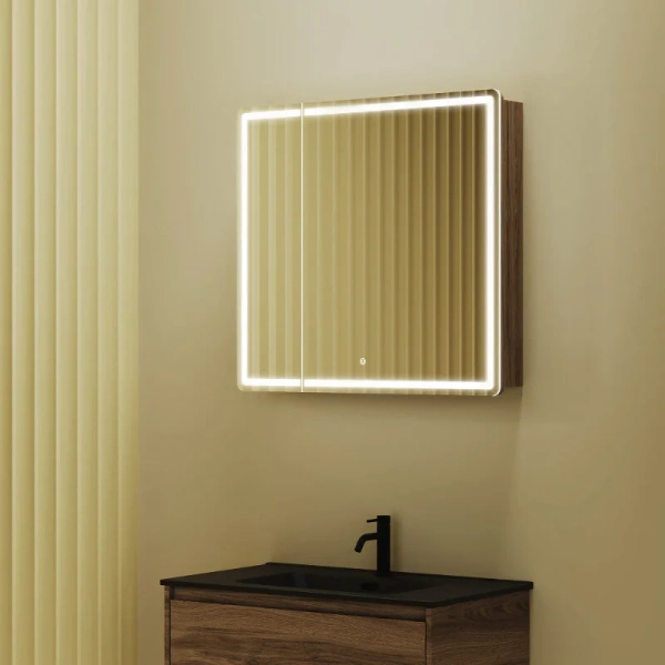Зеркальный шкаф с подсветкой Sancos Mirror 80 см дуб чарльстон - фото 3