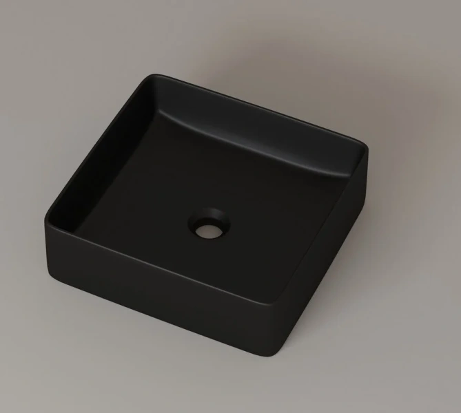 Раковина IDDIS Slide 36 см черная матовая, маленькие, в форме чаши, квадратная - фото 5