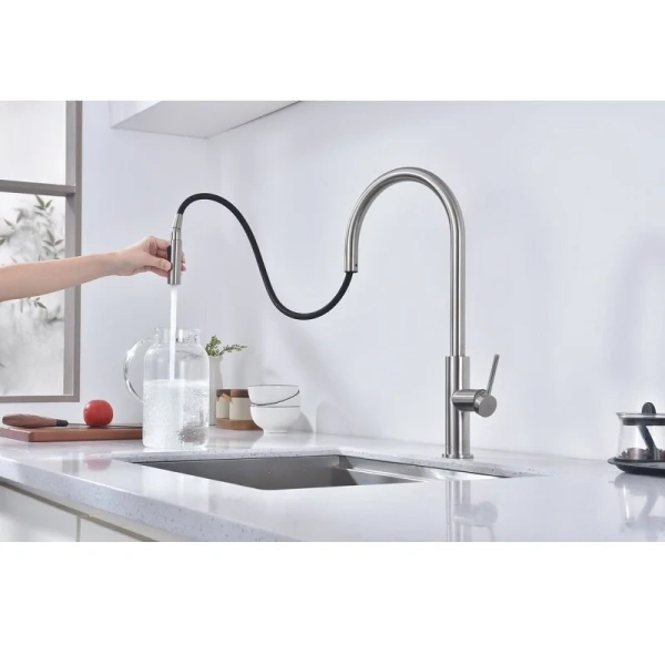 Смеситель для кухни Paulmark Senso нержавеющая сталь, однорычажные, двухрычажные, сенсорные, бесконтактные - фото 8