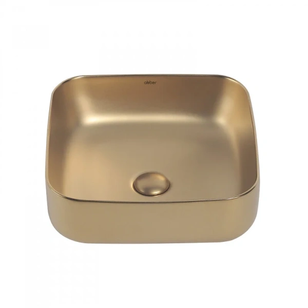 Раковина Abber Rechteck 38,5 см золото матовое, маленькие, в форме чаши, квадратная - фото 5