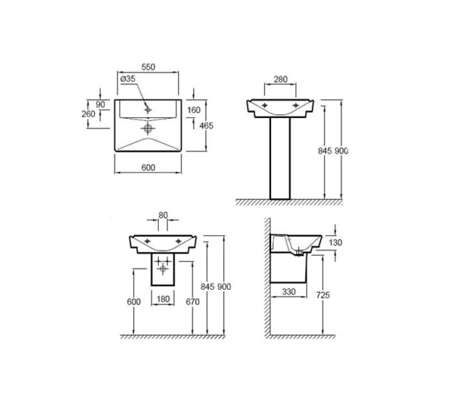 Раковина Jacob Delafon Reve 60 см подвесная - фото 2
