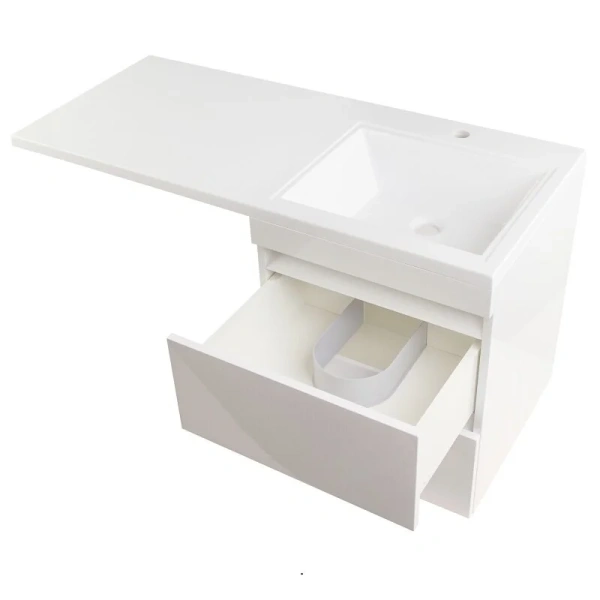 Тумба под раковину подвесная Style Line Даллас 55 см белая, комплект (набор) - фото 8