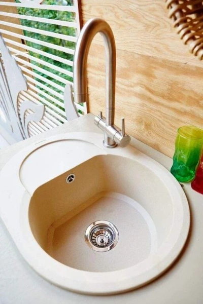 Мойка для кухни Omoikiri Sakaime 60E-GR 60 см Leningrad Grey, округлой формы - фото 4