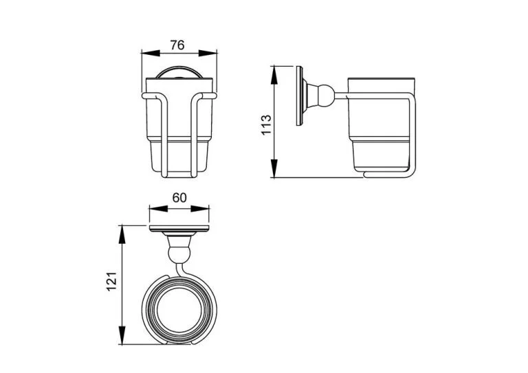 Стакан для зубных щеток Timo Nelson антик 160031/02, классические, ретро - фото 2