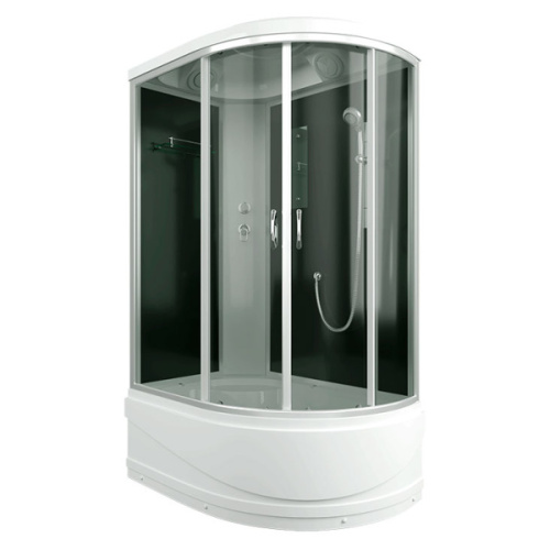 Душевая кабина Erlit Comfort 120x80 см черная задняя стенка, с высоким, глубоким поддоном, глубокий поддон - фото 3