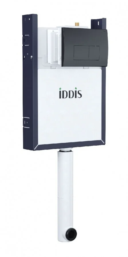 Бачок скрытого монтажа IDDIS Optima Home кнопка смыва черная - фото 1