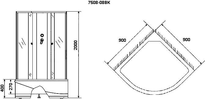 Душевая кабина Niagara Eco 90х90 см стекло мозаика, 90х90 - фото 4