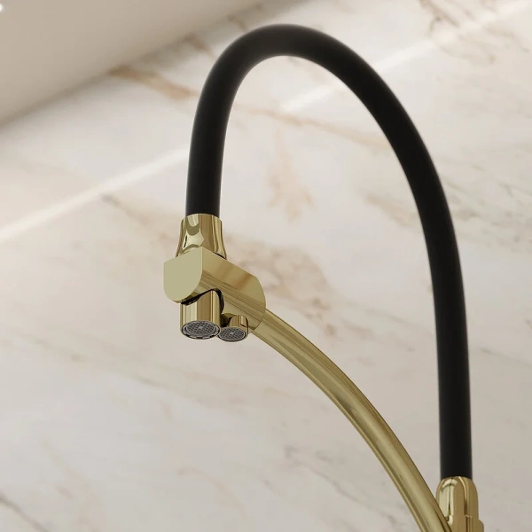 Смеситель для кухни Sancos Eri золото, на мойку, на столешницу - фото 6