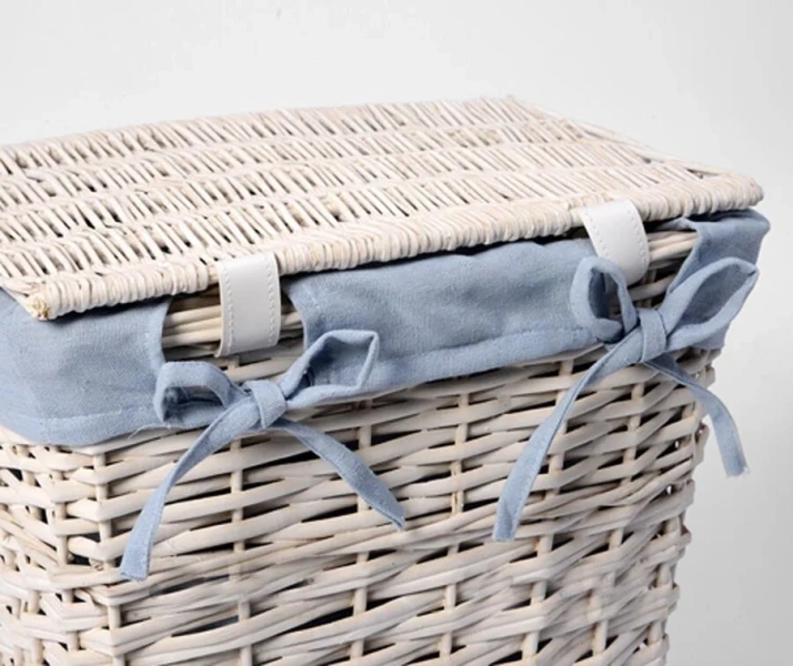 Корзина для белья WasserKRAFT Lippe белая, напольные - фото 4