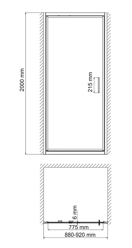 Душевая дверь WasserKRAFT Salm 90 см профиль хром - фото 3