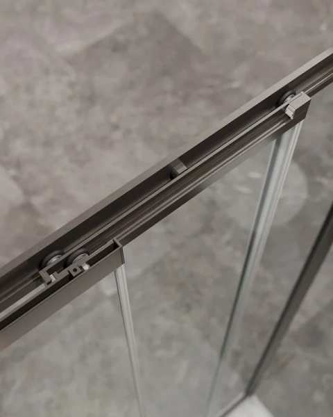 Душевая дверь в нишу Cezares Molveno 120 см стекло прозрачное профиль оружейная сталь, прозрачные - фото 7