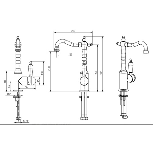 Смеситель для раковины Boheme Medici Ripresa бронза - фото 2