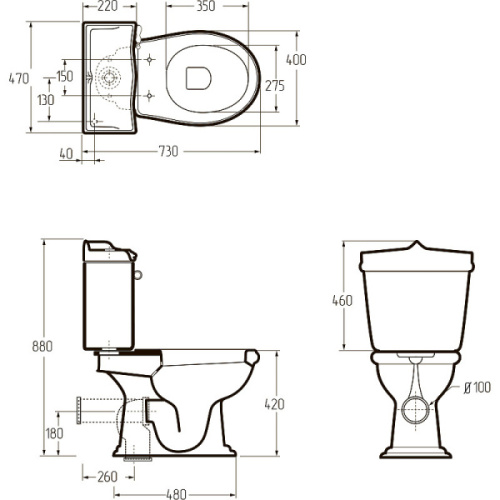 Унитаз компакт Migliore Impero 20 фурнитура хром - фото 4