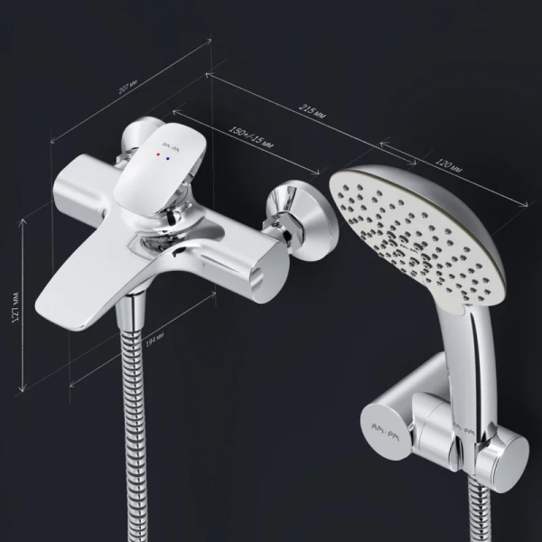 Смеситель для ванны AM.PM Spirit V2.0 с душевым набором, по запросу - фото 9