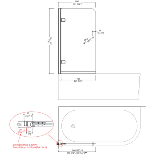 Шторка для ванны Devon&Devon Sawoy S80 - фото 4