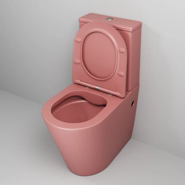 Унитаз компакт Grossman Color розовый матовый, с горизонтальным, прямым выпуском, с прямым выпуском - фото 7