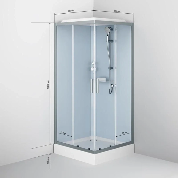 Душевая кабина Am.Pm Gem 90x90 см профиль матовый хром - фото 2