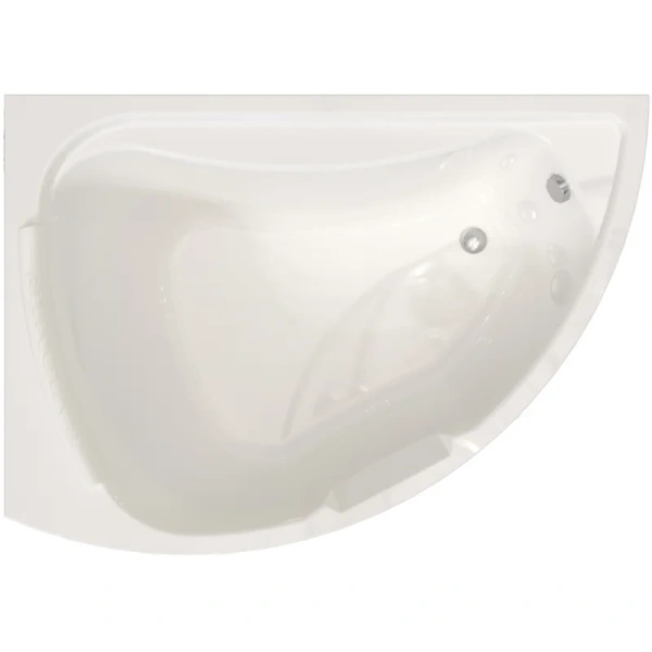 Акриловая ванна Радомир Альбена 1-01-2-1-1-015К, 168 x 120 см, левая, каркас, подголовник, фронтальный экран, сифон, слив-перелив автомат в комплекте, белая/хром - фото 1