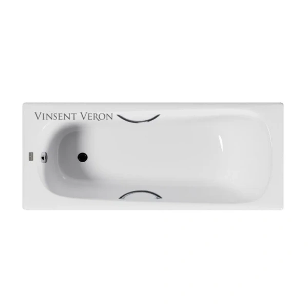 Чугунная ванна Vinsent Veron Concept VCO1407042H/VH0015CH, 140 x 70 см, ручки хром, цвет белый - фото 1