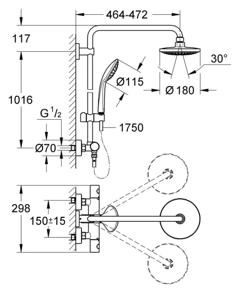 Душевая система Grohe Euphoria System 27296001 - фото 2