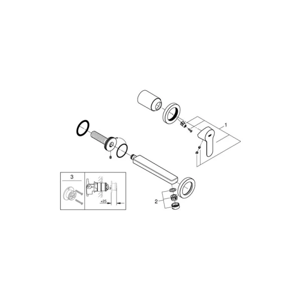 Смеситель для раковины Grohe BauEdge с внутренней частью - фото 4