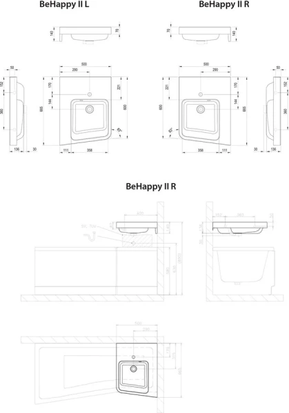 Раковина Ravak BeHappy II 1100001 50 см угловая - фото 2