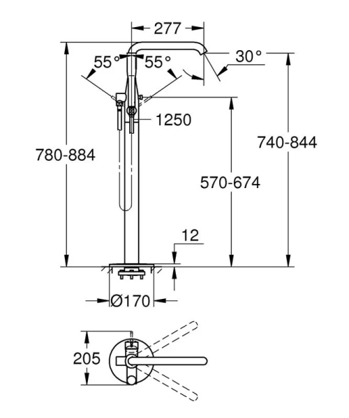 Смеситель для ванны Grohe Essence New 23491G - фото 4