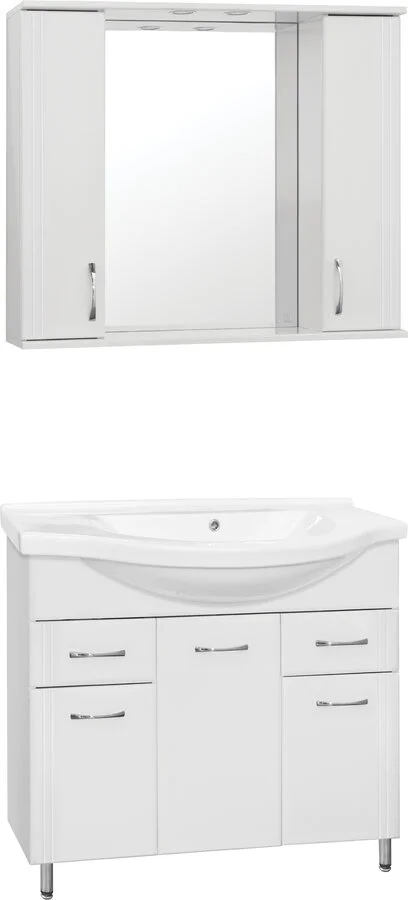 Зеркальный шкаф с подсветкой Style Line Панда 100 см белый - фото 2