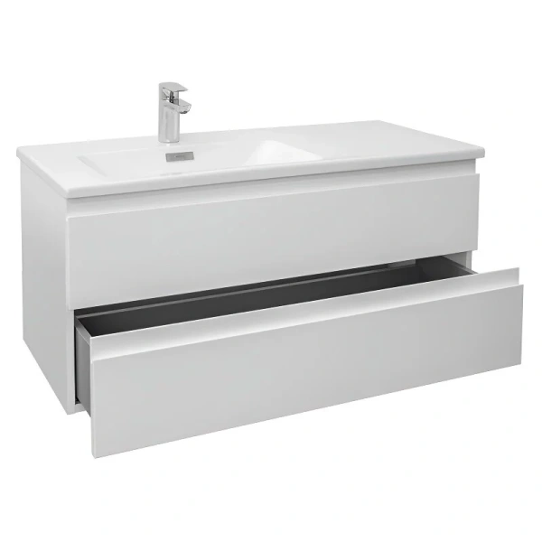 Тумба под раковину подвесная Jacob Delafon Madeleine 100 см левая, белая глянцевая, подвесная, пристенная - фото 4
