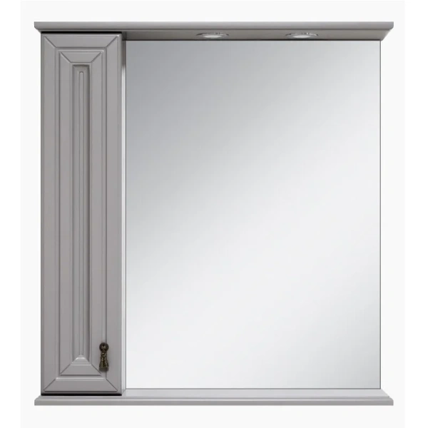 Зеркальный шкаф с подсветкой Misty Лувр 85 см серый левый - фото 1