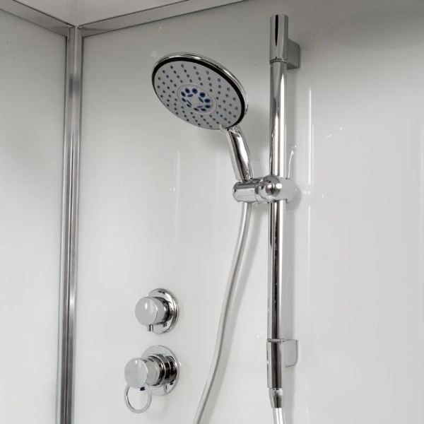 Душевая кабина Deto D 100х100 см высокий поддон, со стеклянными задними стенками - фото 8