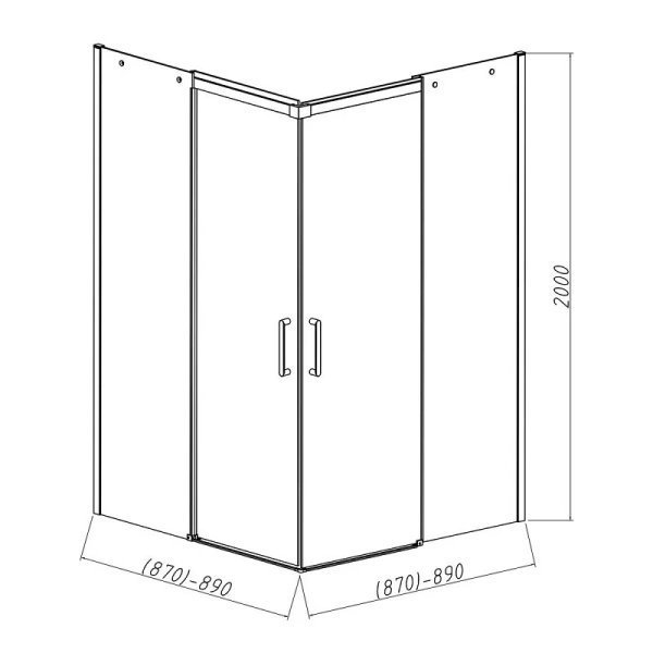 Душевой уголок Vincea Dice 90х90 см профиль хром, квадратные - фото 2