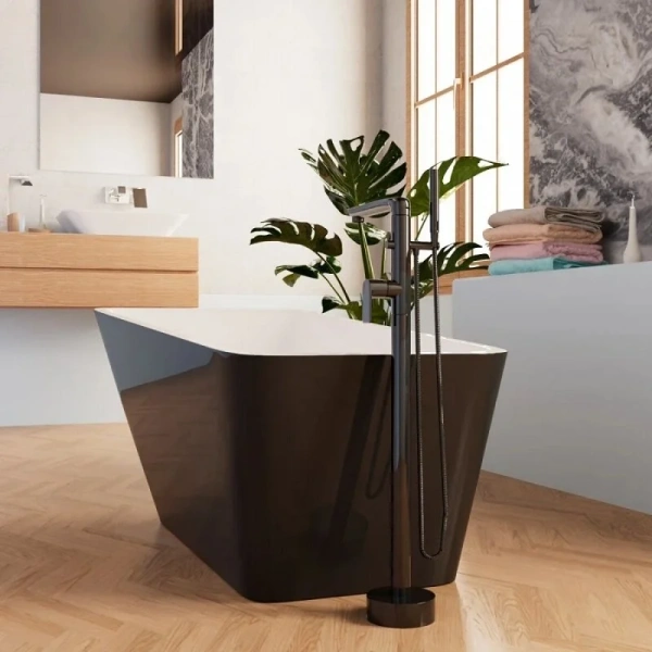 Ванна акриловая Frank F6106, 12518, 170 х 80 см, цвет белый/черный, овальные - фото 5