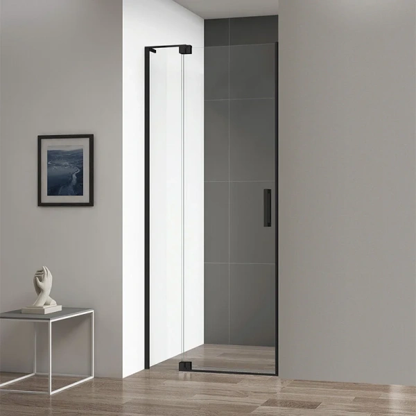 Душевая дверь в нишу Cezares Slider 110 см профиль чёрный стекло прозрачное - фото 1