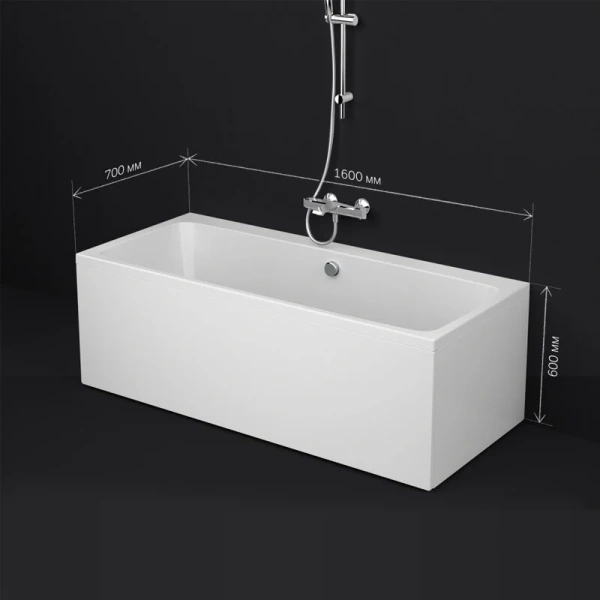 Ванна акриловая Am.Pm Func W84A-160-070W-A 160x70 прямоугольная, в наличии - фото 10
