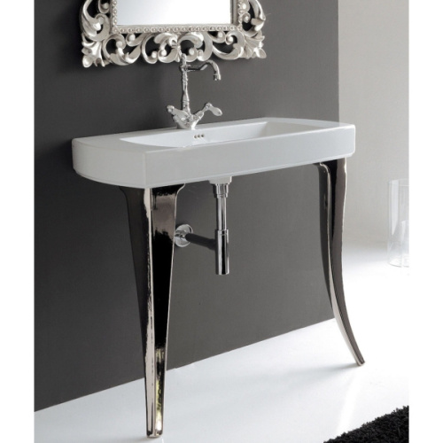 Раковина консоль ArtCeram Jazz JZL001, белые, черные, другие - фото 4