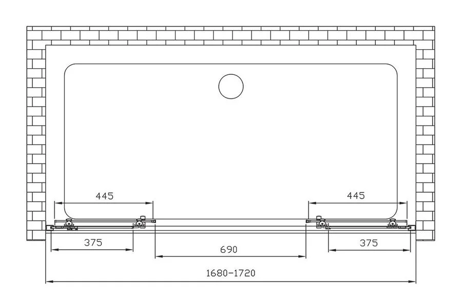 Душевая дверь в нишу Vincea Alpha 170 см стекло текстурное, 170 см - фото 3