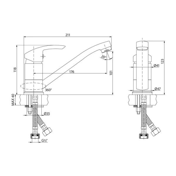 Смеситель для кухни Lemark Plus Strike LM1104C - фото 2