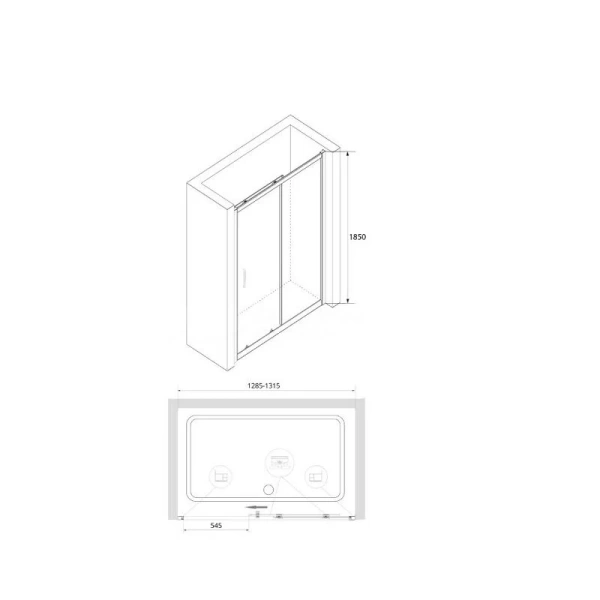 Душевая дверь в нишу RGW Classic CL-14 130 см профиль хром, стекло прозрачное - фото 2
