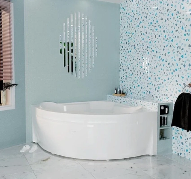 Акриловая ванна Радомир Сандра 2-89-2-0-1-221, 149 x 149 см, фронтальный экран, каркас, сифон, слив-перелив автомат в комплекте, белая - фото 4