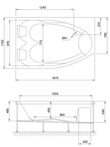 Акриловая ванна Royal Bath Shakespeare RB652100K с каркасом 170 х 110 L/R - фото 2