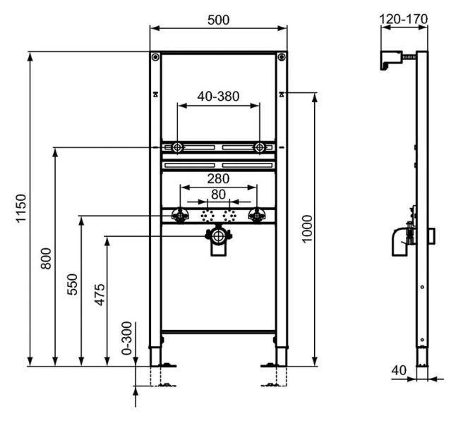 Инсталляция для раковины Ideal Standard ProSys регулируемая, для раковины - фото 2