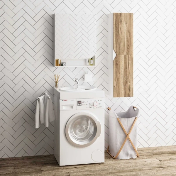 Раковина над стиральной машиной Grossman Alvaro 60 см белая - фото 2