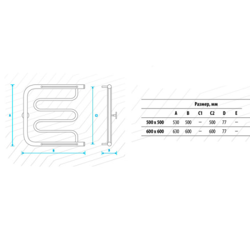 Полотенцесушитель водяной Energy Vega 50x50 - фото 3