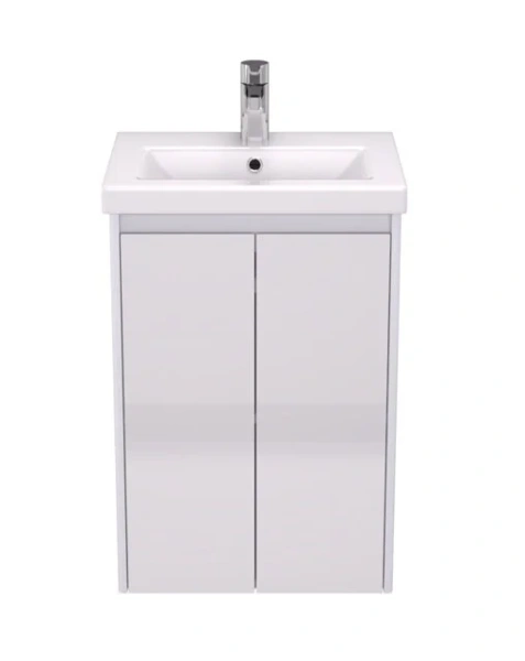 Тумба с раковиной подвесная Velvex Klaufs tpKLA.50.2D-61 50 см с распашными дверцами, современная, hi-tech - фото 3