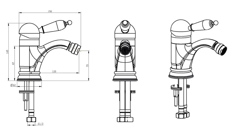 Раковина Ceramalux NC 50 см белая/черная - фото 2